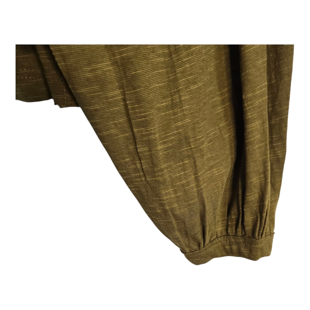 Free People Women's XS Olive Moss Embroidered Long Sleeve Crop Top - Picture 11 of 13